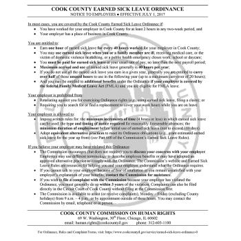 Cook County Earned Sick Leave Ordinance