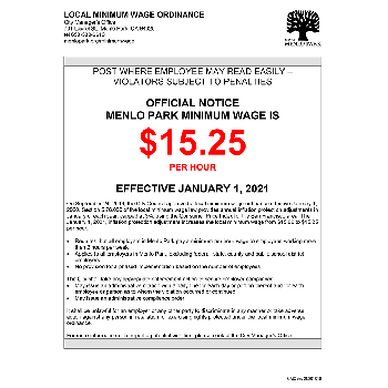 City of Menlo Park Local Minimum Wage Ordinance