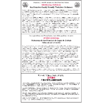 City of San Francisco Family Friendly Workplace Ordinance Notice