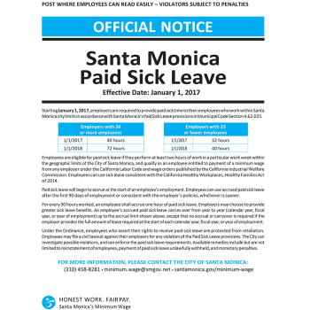 City of Santa Monica Paid Sick Leave