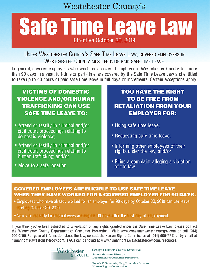 Westchester County safe Time Leave Poster
